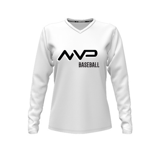 [FTLVCFWH-FYXS-LOGO1] Decker Comfort T-Shirt (Female Youth XS, White, V Neck, Logo 1, Long Sleeve)