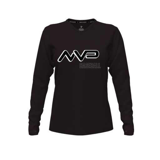 [FTLVCFBK-FYXS-LOGO1] Decker Comfort T-Shirt (Female Youth XS, Black, V Neck, Logo 1, Long Sleeve)