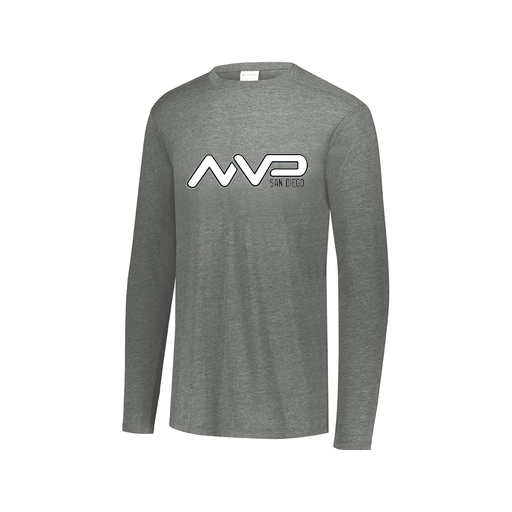 [FTLCUBGY-AXS-LOGO2] Decker Men's Tri-Blend T-Shirt - Long Sleeve (Adult XS, Gray, Logo 2)